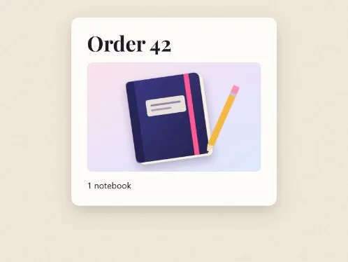 The styled order page with its heading in Playfair Display.
